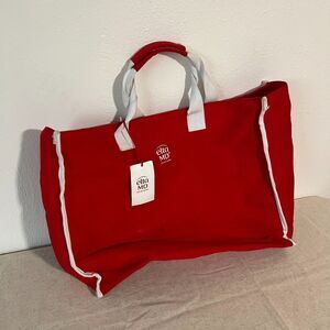 EltaMD Red Canvas Tote Bag – Large Travel/Beach Bag – New w md skincare tote bag